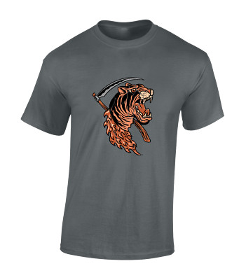 FLAMMENDER TIGER VINTAGE HERREN T-SHIRT COOLES TATTOO RETRO ARTWORK GESCHENKIDEE QUALITÄT