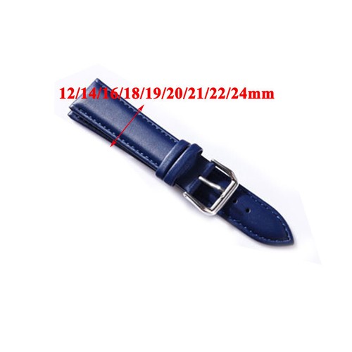 Echtleder-Uhrenarmbänder 12/14/16/18/19/20/21/22/24 Mm Uhrenzugang J - Picture 2 of 22