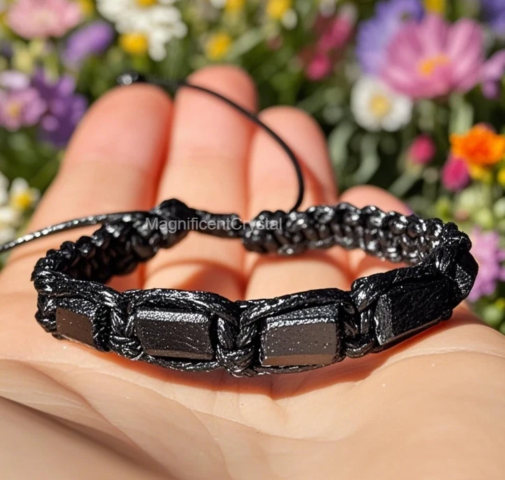 Черный турмалин камень браслет мужчин ювелирных изделий исцеления кристалл драгоценных камней Рейки подарки - Изображение 2 из 4