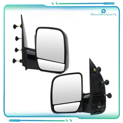 Pair Side View Manual Mirrors For 02-08 Ford E150 E250 E350 E450 E550 Van