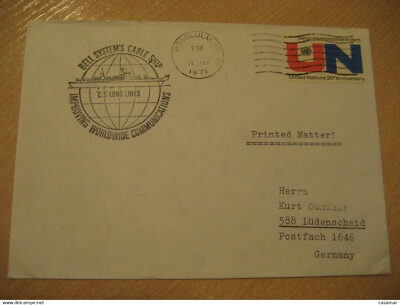 CS LONG LINES Bell System's Cable Ship Cover HONOLULU Hawaii 1971 Cancel Telepho