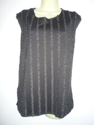 NINETY WOMAN SLEEVELESS EVENING TOP-NWT-SZ 2X-BLACK-RIBB0N DETAIL