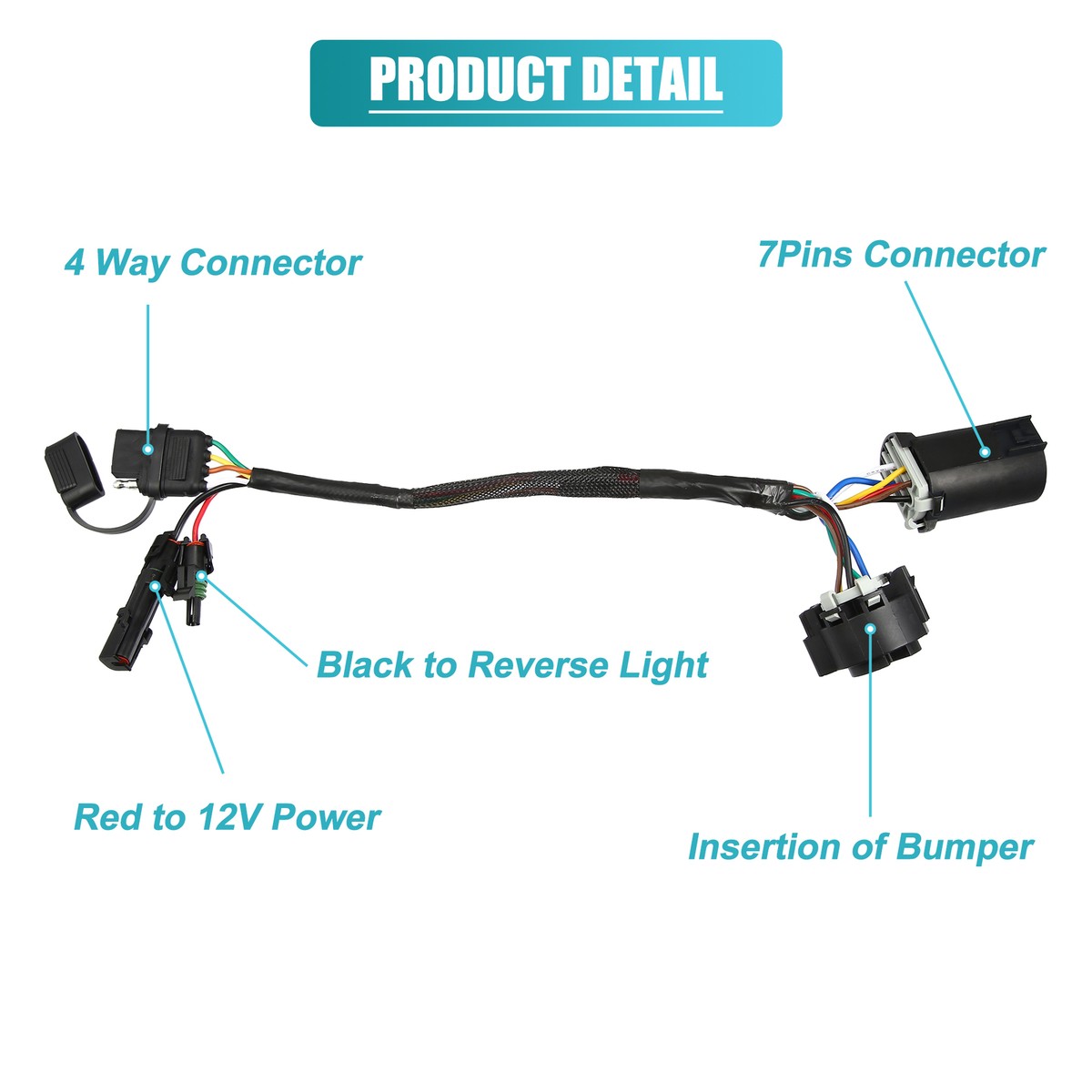 For Nissan Titan Titan XD Trailer Tow Light Bar Wire Harness 7 Way To 4 Pin Plug - Foto 8