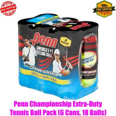 Penn Championship Extra-Duty Tennis Ball Pack (6 Cans, 18 Balls)