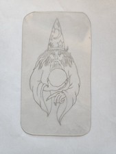 1980's Vintage Tattoo Flash Acetate 4x7 Wizard Ponder The Orb