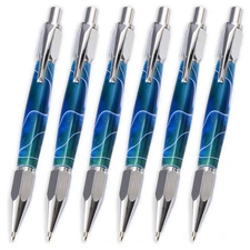 Hexagonal Click Pen Kit, Chrome Finish, 6 Pack, Legacy Woodturning