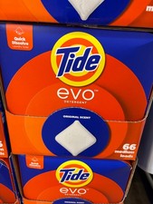 Tide EVO Laundry Detergent Fiber Tiles 66 Count Original Scent
