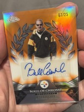 2025 Topps Chrome Bill Cowher Hall Of Chrome Auto Orange Refractor /25 Steelers 