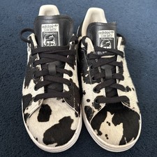 Rare Stan Smith Adidas Fuzzy Cow Print UK 4 Excellent Condition Bargain