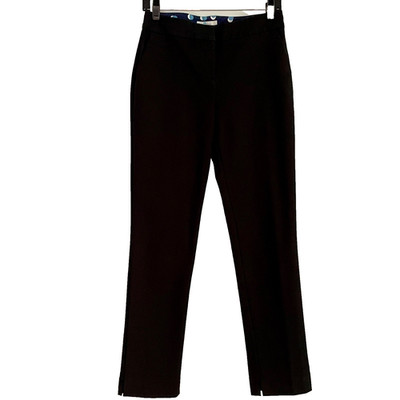 Boden Womens Stretch Cotton Slit Cuff Four Pocket Straight Chinos Black 6R