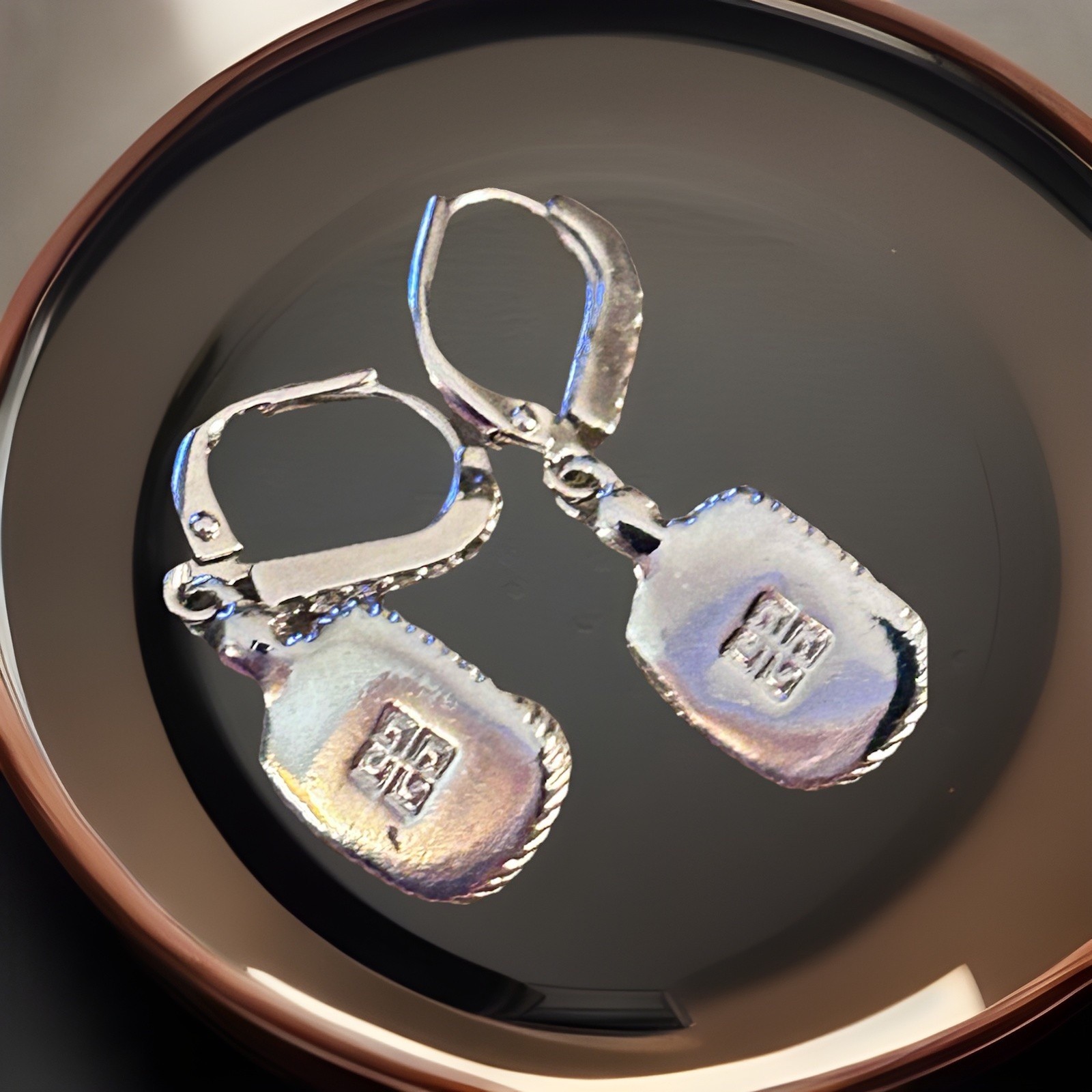 GIVENCHY Crystal Dangle Drop Pierced Leverback Ea… - image 4