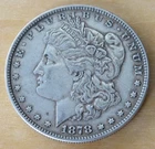 1878 P 7/8 TF Morgan Silver Dollar - 7/8 Tail Feathers - Item# 406