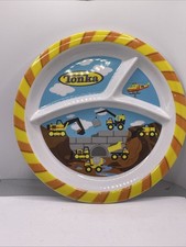 Tonka Hasbro Plate 8" Divided 2005 ABC Development Construction Trucks Melamine