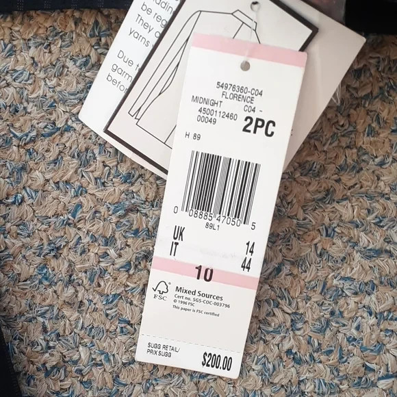 Suit Studio Black Pinstriped Two Piece Blazer/Pant Set SIZE 10