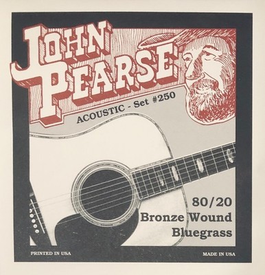 John Pearse 80/20 Bronze Acoustic Guitar Strings; 250 gauges 12-56