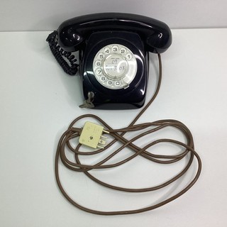 Vintage Black AWA Lockable Rotary Phone w/ Keys For Parts (M7) W#660