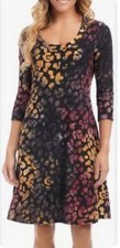 NWT Karen Kane Purple Gold Art-to-Wear Golden Hour Jersey Knit Dress SZ 0X