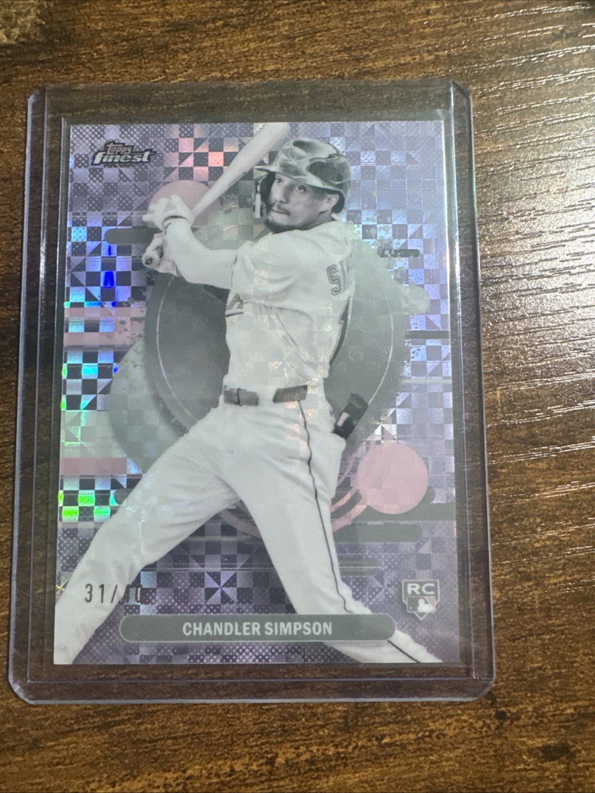 2025 Topps Finest Chandler Simpson RC Uncommon Pearl X-Fractor /40 Rays #177