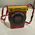 Vintage Sony WM-F3030 My First Sony Walkman Kids Red FM AM Radio Cassette Player
