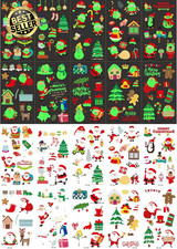 Luminous Christmas Temporary Tattoos 10 Sheets, Christmas Stickers for Kids, Glo