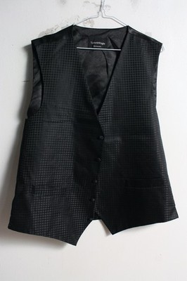 Tailor & Wright Herren Satin Jacquard Weste - Schwarz - Größe L (c57)