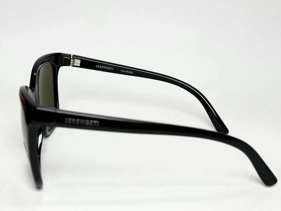 Nuevas Gafas de Sol Serengeti Agata 8971 Redondas Negras Polarizadas Verde 50-130 Italia Foto 3 de 4