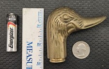 Vintage Brass Duck / Goose Head Handle for Walking Stick / Cane 