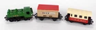 Matchbox SuperFast Train Set Green Locomotive Passenger Car Flat Cargo Vintage