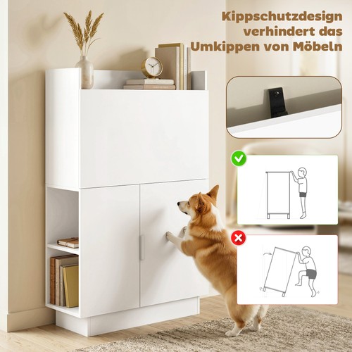 Schreibtisch mit klappbarer Tischplatte, Computertisch mit Regalen Refurbished - Bild 8 von 10