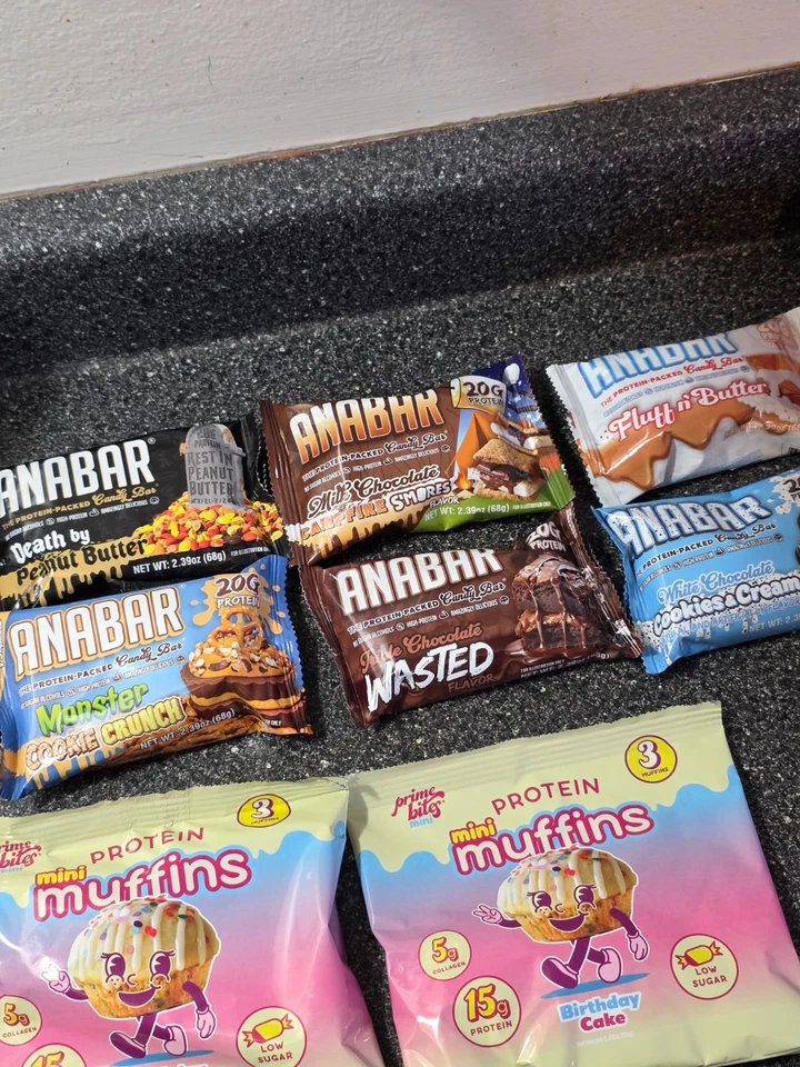 27 Assorted Flavor Protein Bars Lot: Built Puff | Prime Bites | Muffins | Anabar - Image 3 of 4