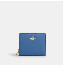 NWT Coach Snap Wallet Refined Pebble Leather Pacific Bright Mineral