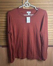 NWT J. Crew Factory Sweater Teddie Cotton Sweater Red Size M