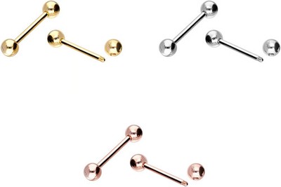 PIERCINGLINE  Piercing Barbells 14K Karat Gold Barbell