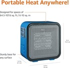 500 Watt Ceramic Small Space Personal Mini Heater Portable Lightweight Blue