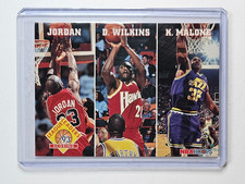Michael Jordan Bulls 93-94 Skybox, League Leaders Triple w/ Wilkins/Malone 🔥