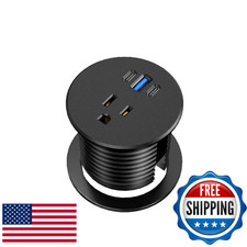 Desk Grommet Power Outlet, 2.5 inch Desktop Recessed Outlet with 20W Fast Chargi