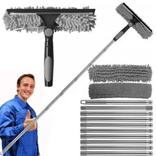 4.5m Window Squeegee Cleaner Telescopic Pole Cleaning Tool for High Window Glass