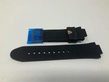 NOS Swiss Legend Black Silicone Strap with rose gold buckle 18mm