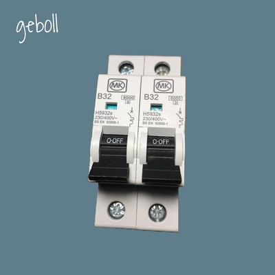 2 X MK SENTRY H5932 MCB MK SENTRY 32 AMP MCB 1P 32A B32 H5932s H5932