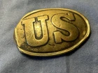 Antique Civil War  Authentic  Leather Belt  With Brass Belt Buckle  (1861-1865