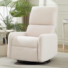 360  Rocking Chair Nursery Rocker Chair W/ Side Pockets Glider Nursing Chair W/