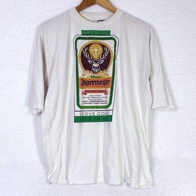 Vintage 80s Jägermeister T Shirt Adult White Anaconda Sports Sz XL