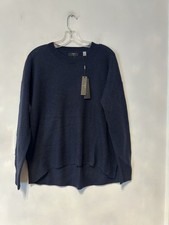 New Woman Tahari 100 2ply Cashmere Pullover Sweater Size L Long Sleeves Blue