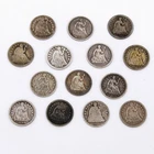 1838-1872 Seated Liberty Half Dime United States Silver Coins Lot of 14 #C831-4