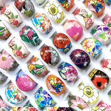 Wholesale 100pcs kids Children flower Cute Ring Colorful Girl Party Jewelry
