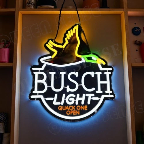 16''x14'' Flying Duck Quack One Open Beer LED Neon Sign With Dimmer USB Powered