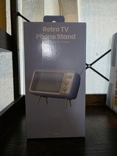 Retro TV Phone Display Stand Holder Blue White Universal Desktop
