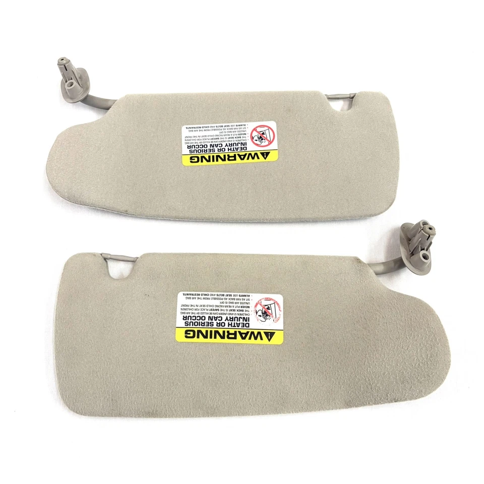 2000-2004 Dodge Dakota Sun Visors Driver Passenger Pair Shades OEM Gray Cloth - Image 3 of 4