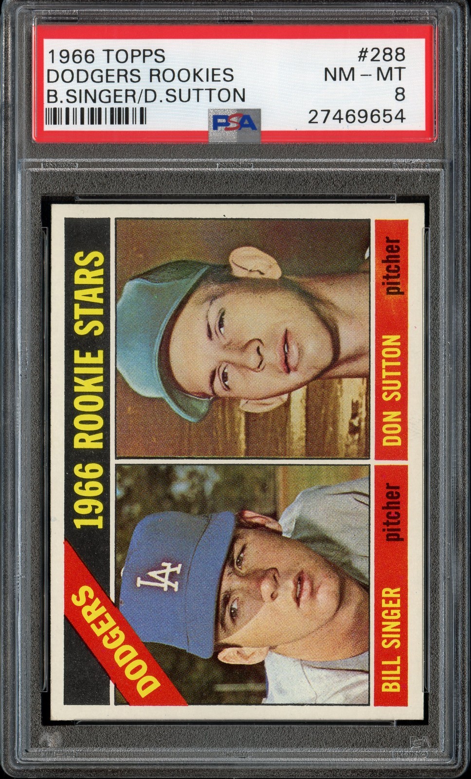 1966 TOPPS #288 DON SUTTON RC HOF PSA 8 NM-MT