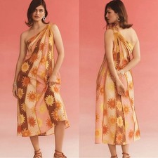 FARM Rio By Anthropologie One Shoulder Seamed A-Line Dress
